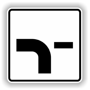 Zusatzzeichen StVO, Verlauf der Vorfahrtstraße VZ 1002-13, Alu 2 mm