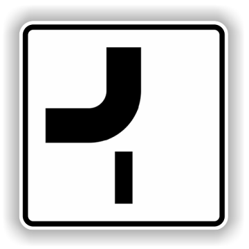 Zusatzzeichen StVO, Verlauf der Vorfahrtstraße VZ 1002-14, Alu 2 mm