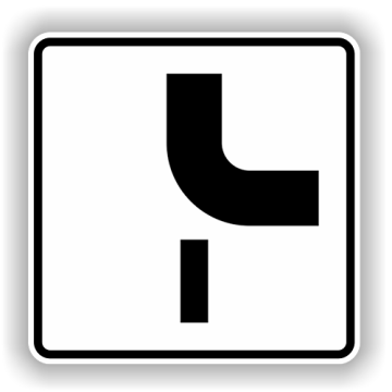 Zusatzzeichen StVO, Verlauf der Vorfahrtstraße VZ 1002-24, Alu 2 mm