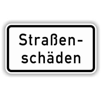 Zusatzzeichen StVO, Straßenschäden VZ 1007-34, Alu 2 mm
