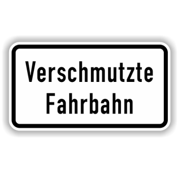 Zusatzzeichen StVO, Verschmutzte Fahrbahn VZ 1007-35, Alu 2 mm