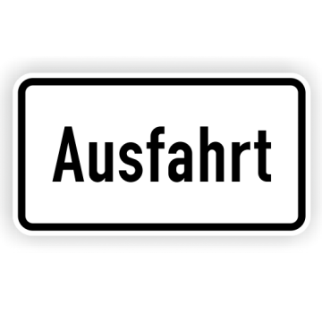 Zusatzzeichen StVO, Ausfahrt VZ 1007-37, Alu 2 mm