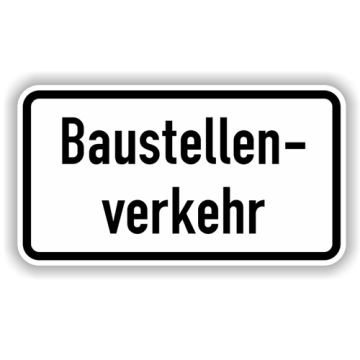 Zusatzzeichen StVO, Baustellenverkehr VZ 1007-38, Alu 2 mm