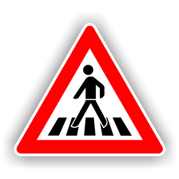 Verkehrszeichen StVO, Fußgängerüberweg, rechts VZ 101-11, Alu 2 mm Flachform oder Alform