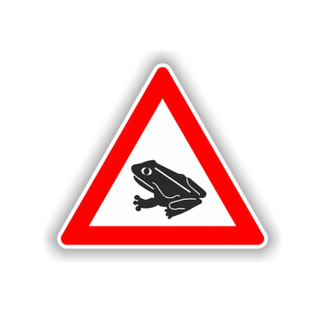 Verkehrszeichen StVO, Amphibienwanderung, VZ 101-14, Alu 2 mm Flachform