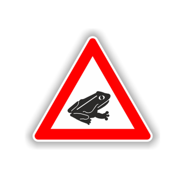 Verkehrszeichen StVO, Amphibienwanderung, VZ 101-24, Alu 2 mm Flachform