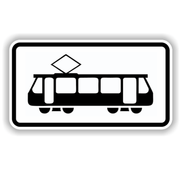 Zusatzzeichen StVO, Straßenbahn VZ 1010-56, Alu 2 mm