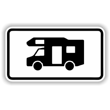 Zusatzzeichen StVO, Wohnmobile,  VZ 1010-67, Alu 2 mm, 420 mm x 231 mm, RA1