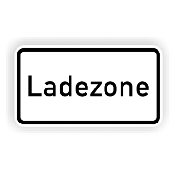 Zusatzzeichen StVO, Ladezone,  VZ 1012-30, Alu 2 mm flach