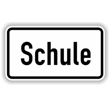 Zusatzzeichen StVO, Schule, VZ 1012-50, Alu 2 mm flach