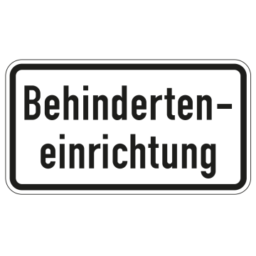 Behinderteneinrichtung, VZ-Nr. 1012-57, Flachform, Alu 2 mm, verschiedene Ausführungen