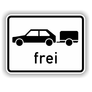 Zusatzzeichen StVO, Personenkraftwagen frei,  VZ 1024-11, Alu 2 mm flach