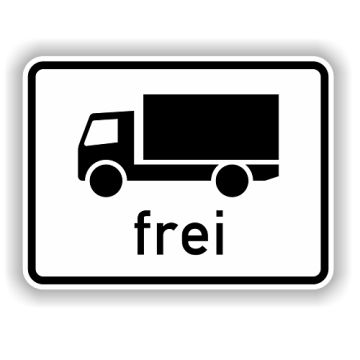 Zusatzzeichen StVO, Kfz über 3,5t frei VZ 1024-12, Alu 2 mm flach
