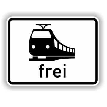 Zusatzzeichen StVO, Schienenbahnen frei VZ 1024-15, Alu 2 mm flach