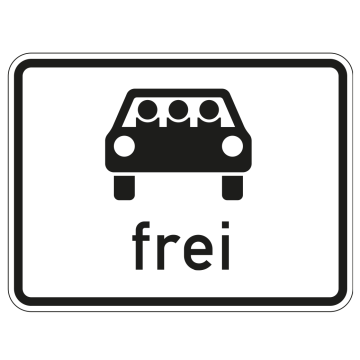 mehrfachbesetzte Personenkraftwagen frei, VZ-Nr. 1024-22, Alu 2 mm, verschiedene Ausführungen