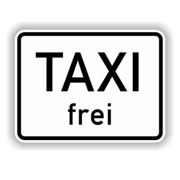 Zusatzzeichen StVO, Taxi frei VZ 1026-30, Alu 2 mm flach