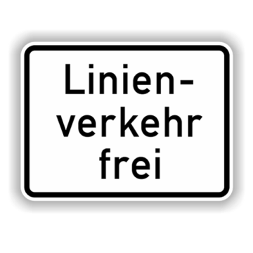 Zusatzzeichen StVO, Linienverkehr frei VZ 1026-32, Alu 2 mm flach