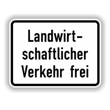 Zusatzzeichen StVO, Landwirtschaftlicher Verkehr  frei, VZ 1026-36, Alu 2mm flach