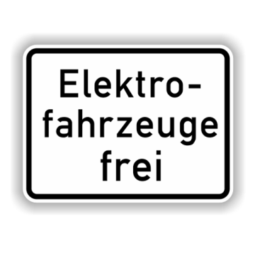 Zusatzzeichen StVO, Elektrofahrzeuge frei VZ 1026-61, Alu 2 mm flach