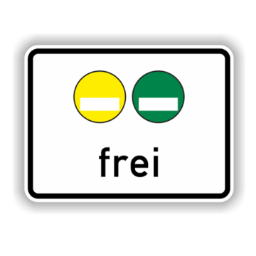 Zusatzzeichen StVO, gelbe u. grüne Plakette frei, VZ 1031-51, Alu 2mm flach