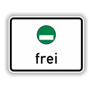 Zusatzzeichen StVO, grüne Plakette frei VZ 1031-52, Alu 2 mm flach