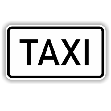 Zusatzzeichen StVO, Taxi VZ 1050-30, Alu 2 mm