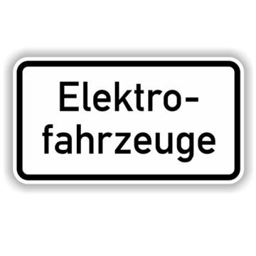 Zusatzzeichen StVO, Elektrofahrzeuge VZ 1050-33, Alu 2 mm,