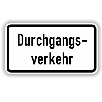 Zusatzzeichen StVO, Durchgangsverkehr VZ 1053-36, Alu 2 mm