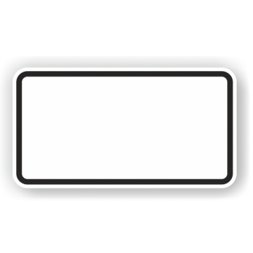 Zusatzzeichen blanko, Alu2 mm, Flachform mit schwarzem Rand, 600 x 330 mm, RA2