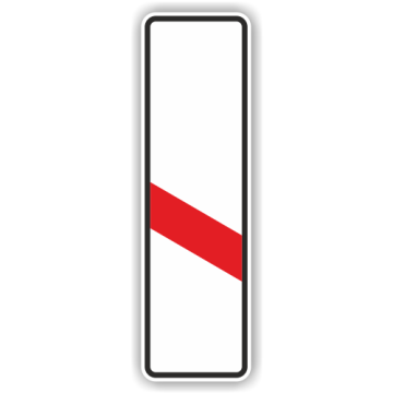 Verkehrszeichen StVO, Einstreifige Bake, VZ 162-20, Alu 2 mm Flachform