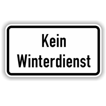 Zusatzzeichen, Kein Winterdienst Alu 2 mm, Flachform,