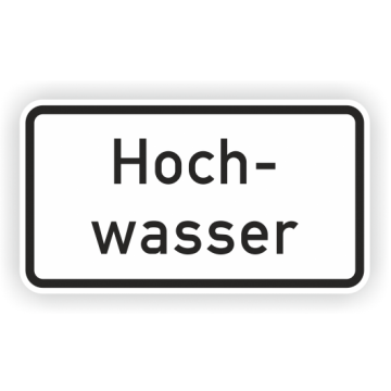 Zusatzzeichen StVO, Hochwasser VZ 1007-51, Alu 2 mm,