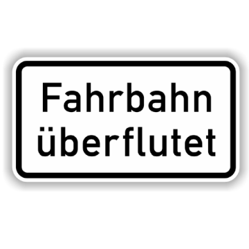 Zusatzzeichen, Fahrbahn überflutet Alu 2 mm, Flachform,