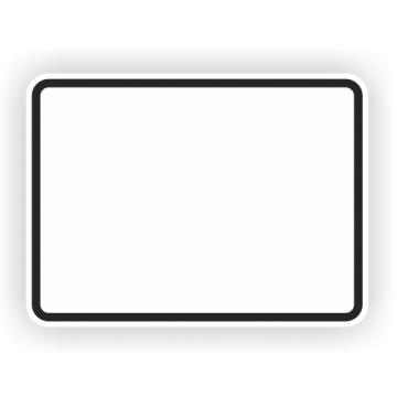Zusatzzeichen blanko, mit schwarzem Rand, Alu 2 mm, Flachform,