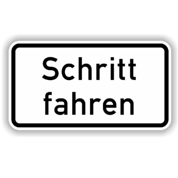 Zusatzzeichen, Schritt fahren, Alu 2 mm, Flachform,