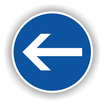 Verkehrszeichen StVO, Vorg. Fahrtr. hier links VZ 211-10, Alu 2 mm Flachform