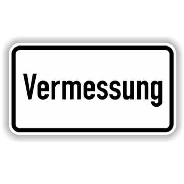 Zusatzzeichen, Vermessung Alu 2 mm, Flachform,