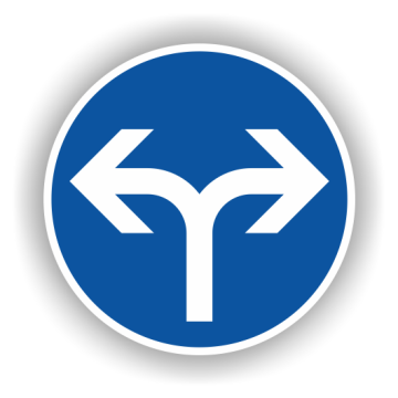 Verkehrszeichen StVO, Richtung rechts oder links VZ 214-30, Alu 2 mm Flachform