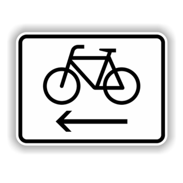 Zusatzzeichen, Radverkehr links Alu 2 mm, Flachform,