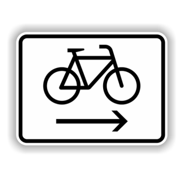 Zusatzzeichen, Radverkehr rechts Alu 2 mm, Flachform,