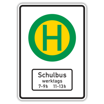 Schulbushaltestelle, Verkehrszeichen-Nr. 224-51, StVO, Alform, 600 x 900 mm, RA2