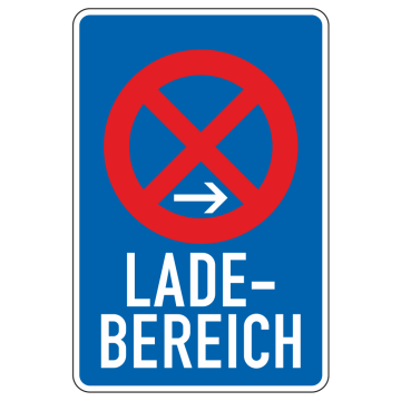 Ladebereich Ende (Aufstellung rechts), VZ 230-20, Vorschriftszeichen, verschiedene Ausführungen