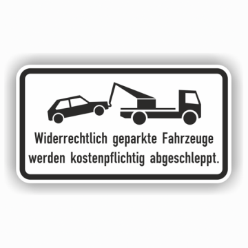 Zusatzzeichen, Parkverbot, Alu 2 mm, Flachform,