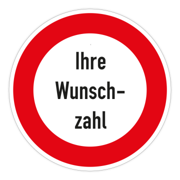 Zulässige Höchstgeschwind. mit Wunschzahl, VZ 274, StVO, versschiedene Ausführungen