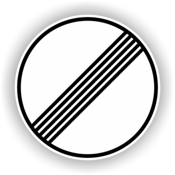 Verkehrszeichen StVO, Ende Streckenverbote VZ 282, Alu 2 mm flach
