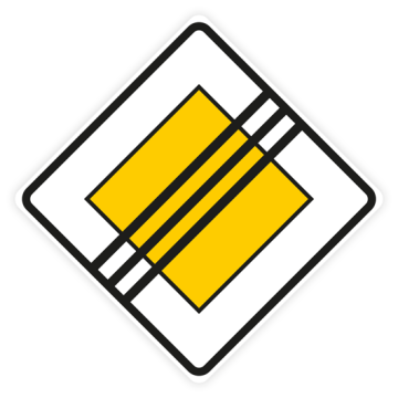Verkehrszeichen StVO, Ende der Vorfahrtstraße VZ 307, Alu 2 mm flach
