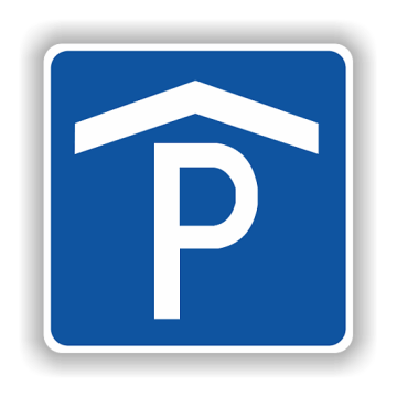 Verkehrszeichen StVO, Parkhaus, Parkgarage VZ 314-50, Alu 2 mm flach