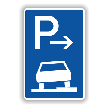 Verkehrszeichen StVO, Parken auf Gehwegen VZ 315-57, Alu 2 mm flach