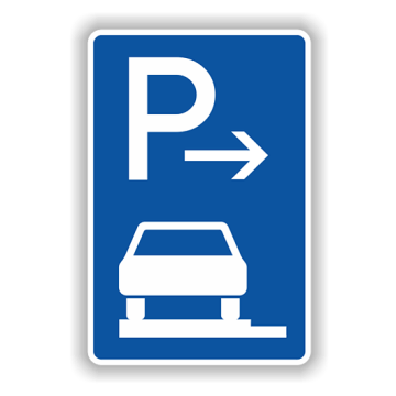 Verkehrszeichen StVO, Parken auf Gehwegen VZ 315-61, Alu 2 mm flach