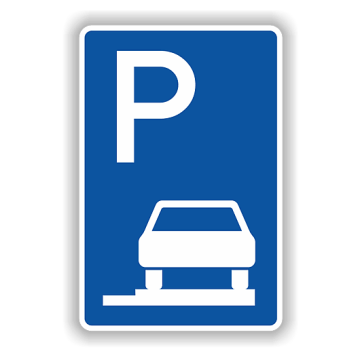 Verkehrszeichen StVO, Parken auf Gehwegen VZ 315-65, Alu 2 mm flach